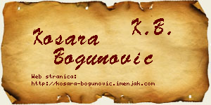 Kosara Bogunović vizit kartica